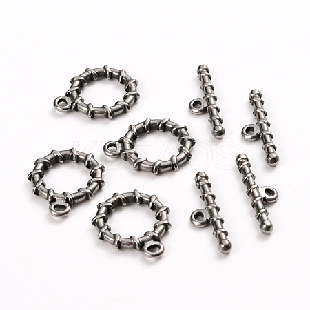 Tarnish Resistant 304 Stainless Steel Toggle Clasps STAS-D142-05A-P-1