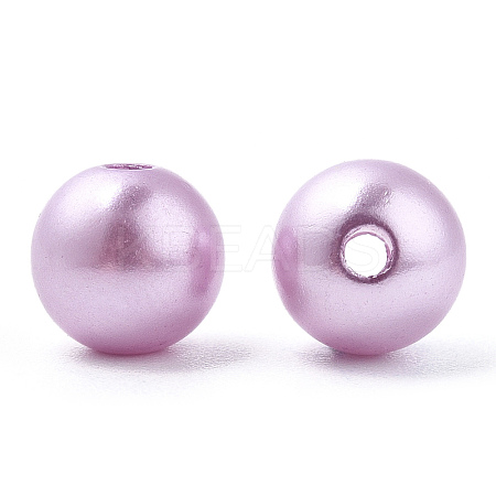 Spray Painted ABS Plastic Imitation Pearl Beads OACR-T015-05B-12-1