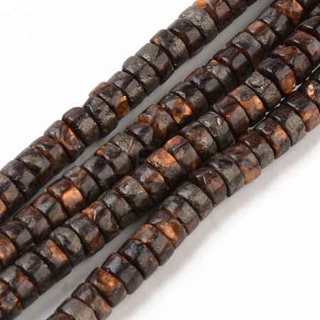 Natural Bronzite & Pyrite Beads Strands G-T111-12-1