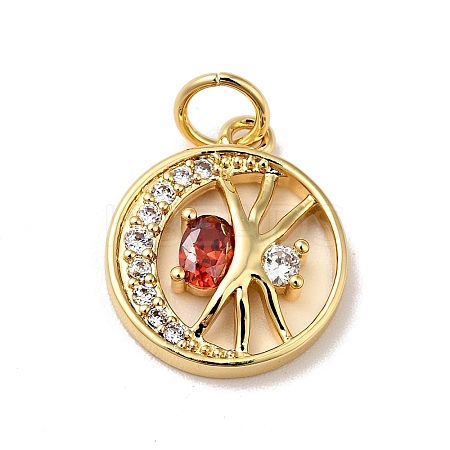 Rack Plating Brass Micro PaveCubic Zirconia Pendants KK-H431-26G-1