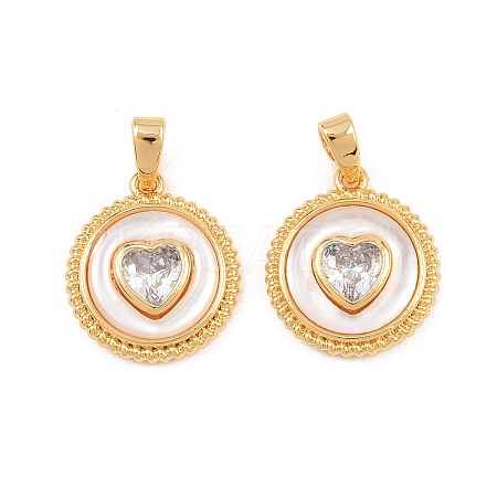 Brass Micro Pave Cubic Zirconia Pendants KK-H538-25G-01-1