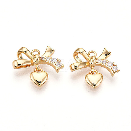 Brass Micro Pave Cubic Zirconia Charms KK-N261-85G-1