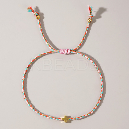 Mother's Day Adjustable Brass Bead Braided Bead Bracelets YE2550-6-1