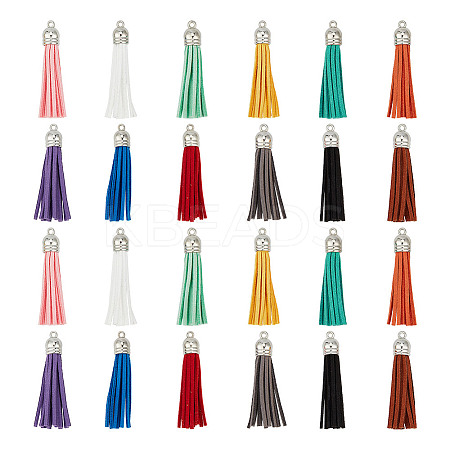 72Pcs 12 Colors Flocking Faux Suede Tassel Pendants Decorations FIND-GO0001-83-1