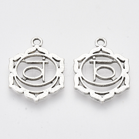 Tibetan Style Alloy Pendants TIBEP-S319-049D-RS-1