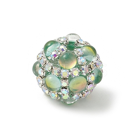Sparkling Acrylic Encrusted Round Beads CLAY-NH0003-03S-04-1