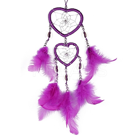 Feather Pendant Decoration with Natural Shell Beaded PW-WG74381-06-1