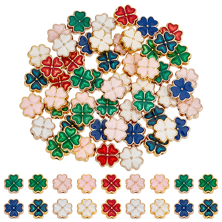 63Pcs 9 Colors Alloy Enamel Beads FIND-PH0026-74-1