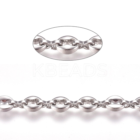 Tarnish Resistant 304 Stainless Steel Coffee Bean Chain CHS-G011-17P-1