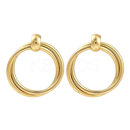 PVD Vacuum Plating 201 Stainless Steel Split Stud Earrings for Women EJEW-F345-08G-1