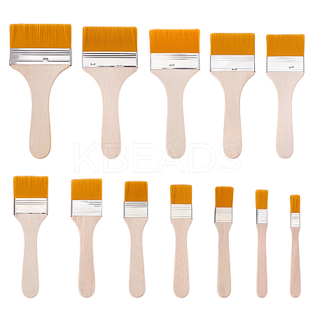 Nylon Paint Brushes with Wooden Handle AJEW-WH0871-15-1