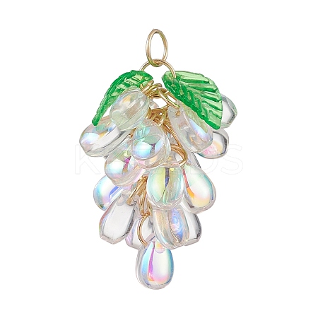 Transparent Glass Pendants PALLOY-JF04758-01-1