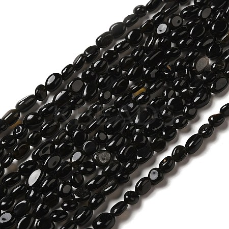 Natural Obsidian Beads Strands G-I351-A08-1