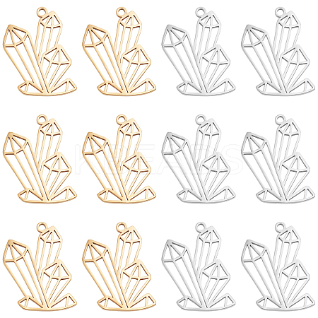 20Pcs 2 Colors  201 Stainless Steel Pendants STAS-DC0006-58-1