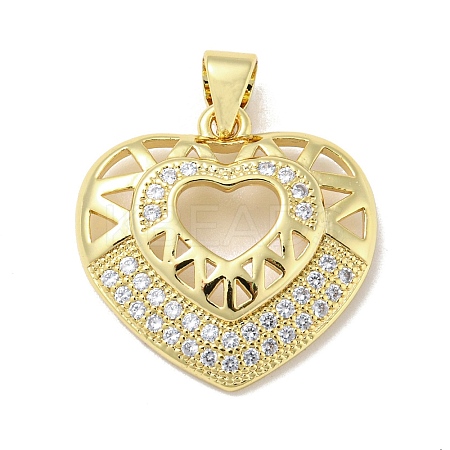 Rack Plating Brass Micro Pave Cubic Zirconia Pendants KK-F869-04G-1