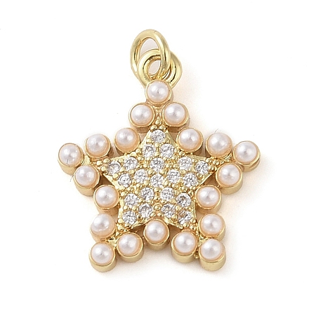 Brass Micro Pave Clear Cubic Zirconia Pendants KK-Q813-08C-G-1