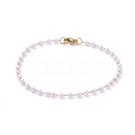 ABS Plastic Imitation Pearl Beaded Bracelets BJEW-JB05272-03-1
