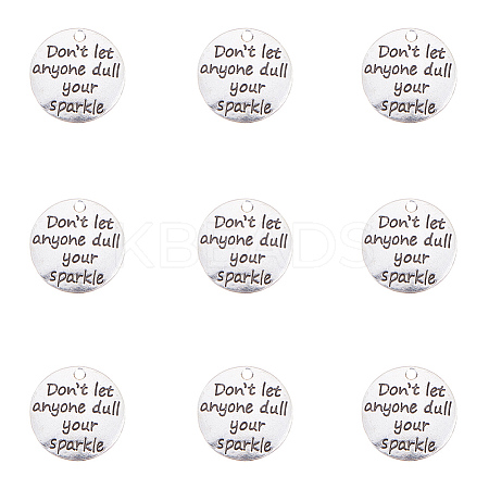 Tibetan Style Alloy Quote Pendants PALLOY-CJ0006-02-1