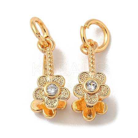 Brass Micro Pave Cubic Zirconia Ice Pick Pinch Bails KK-K378-07G-03-1