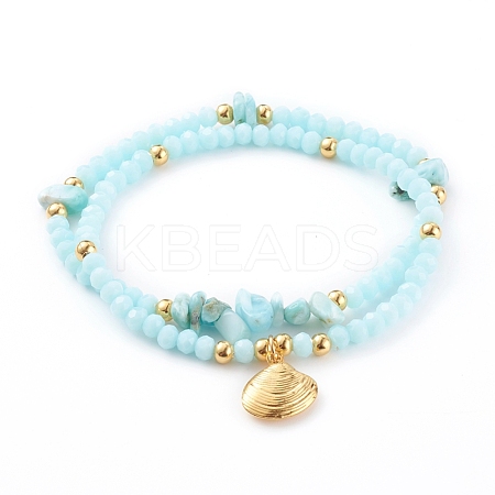 Stretch Bracelets Sets BJEW-JB06095-02-1