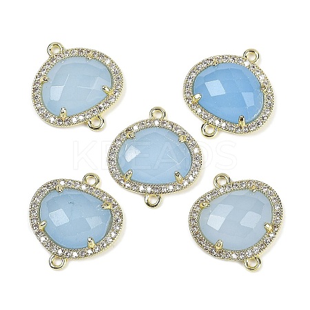 Dyed Natural White Jade Faceted Oval Links G-B126-01G-06-1