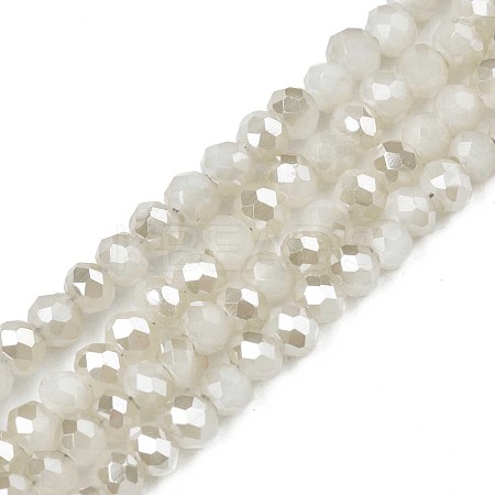 Electroplate Opaque Solid Color Glass Beads Strands X-EGLA-Q112-B02-1