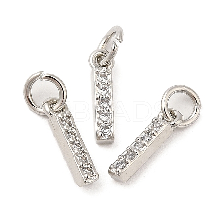Brass Micro Pave Grade AAA Cubic Zirconia Charms ZIRC-P067-11P-I-NR-1