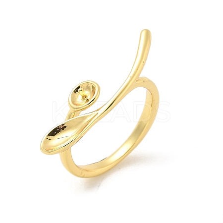 Brass Cup Peg Open Cuff Ring Settings KK-G518-10G-02-1