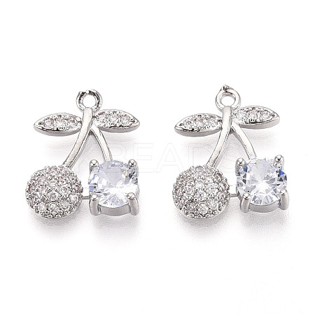 Brass Micro Pave Cubic Zirconia Pendants KK-T074-71P-01-1
