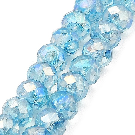 Spray Painted Imitation Jade Glass Beads Strands GLAA-P058-01B-02-1