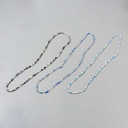 3Pcs 3 Colors Glass Seed Beads Waist Chain SEED-WH20816-001C-1