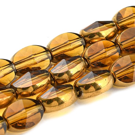 Electroplate Transparent Glass Beads Strands EGLA-G037-03A-HP03-1