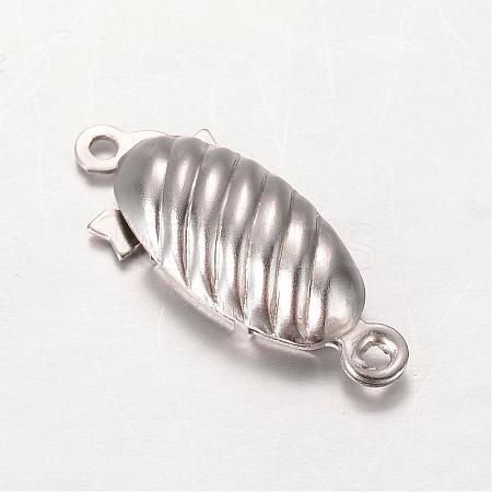 Tarnish Resistant Oval 304 Stainless Steel Box Clasps STAS-L183-05-1