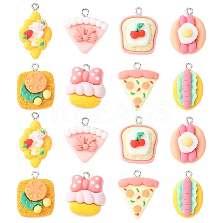 40Pcs 8 Styles Opaque Resin Pendants RESI-CJ0003-47-1