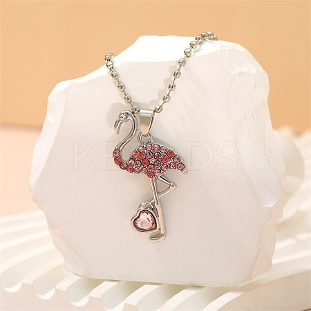 Alloy Colorful Rhinestone Pendant Necklaces for Kid FS-WG8D677-04-1