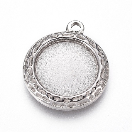 Tarnish Resistant 304 Stainless Steel Pendant Cabochon Settings LS-STAS-G214-07P-1