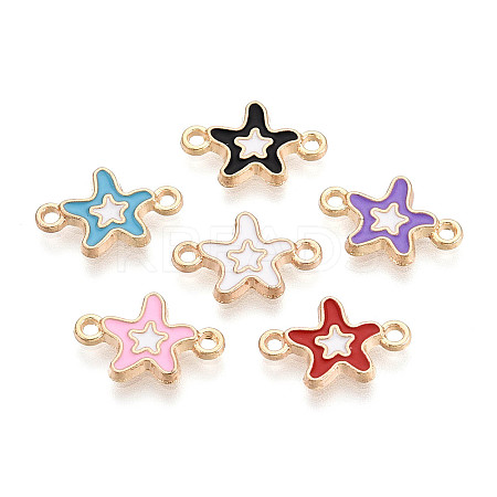 Alloy Enamel Connector Charms PALLOY-N181-12KCG-1