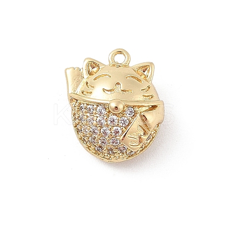 Brass Pave Cubic Zirconia Pendants KK-E791-01G-1