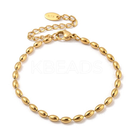 201 Stainless Steel Rugby Beaded Chain Bracelets LS-BJEW-G696-01B-G-1
