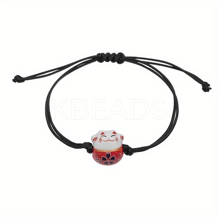 Cute Lucky Cat Peach Heart Bracelet Weaving Lucky Nafu Bracelet Adjustable Little Qing Novice Bracelet Bracelet DE1340-1