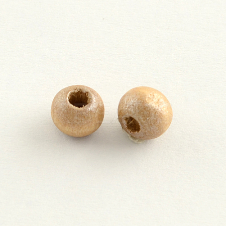 Round Natural Wood Beads WOOD-Q017-6mm-08-LF-1