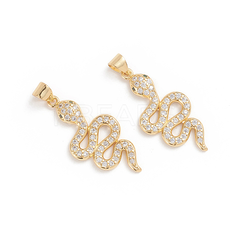Brass Micro Pave Cubic Zirconia Pendants ZIRC-G165-09G-1