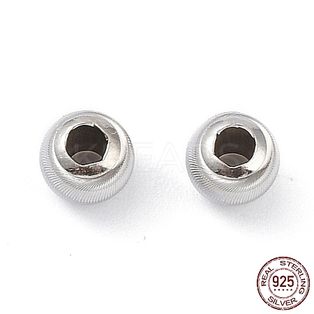 Anti-Tarnish Rhodium Plated 925 Sterling Silver Beads STER-K173-01C-P-1