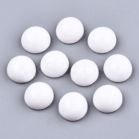 Spray Painted White Wood Cabochons WOOD-TAC0001-23A-1