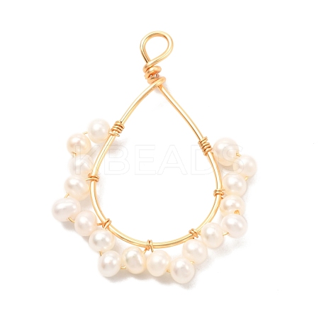 Natural Cultured Freshwater Pearl Pendants PALLOY-JF01035-1