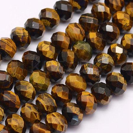 Natural Yellow Tiger Eye Beads Strands G-F509-46-5x8mm-1