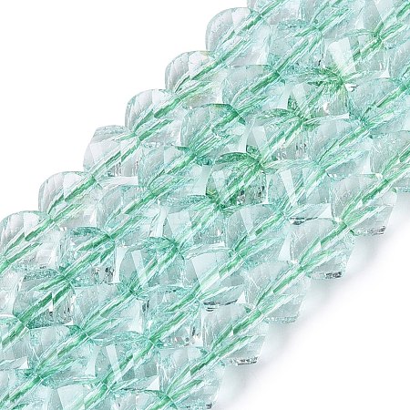 Crackle Transparent Glass Beads Strands GLAA-N068-02A-04-1
