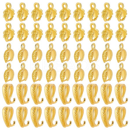150Pcs 3 Style Brass & Alloy Ice Pick Pinch Bails FIND-AR0004-74G-1