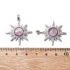 Brass Micro Pave Cubic Zirconia with Resin Pendants KK-Z103-09P-02-3