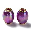 Rainbow Iridescent Plating Acrylic European Beads OACR-P019-02A-M-2